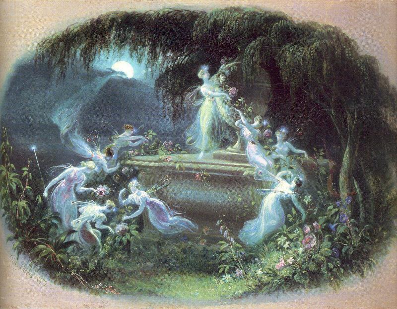 Parris, Edmund Thomas The Visit at Moonlight oil painting image
